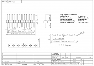 Custom Single Row Pin Header 1.0mm Pitch DIP Through Hole Vertical