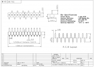 Custom Single Row Pin Header 1.0mm Pitch Surface Mount Vertical Board to Board Connector