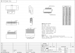 FPC 1.25B-WT-nP Connecteur FFC FPC à pas de 1,25 mm Double contact Type SMT 1 côté Numéro de position personnalisé 4 à 40 broches