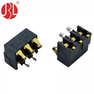 BC-0331-77 3 Position Spring Battery Contact Connector Surface Mount, Right Angle