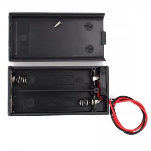 Assemblage de fil de boîte de support de batterie 2 AA personnalisé