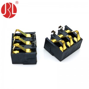 BC-0331-77 3 Position Spring Battery Contact Connector Surface Mount, Right Angle