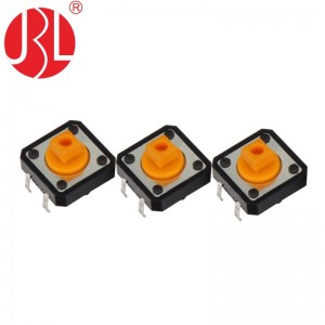 TC-00122 Interruptor tátil 12x12mm SPST-NO atuado pela parte superior através do êmbolo para tampa