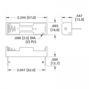 1 AA-Batteriekasten Chassishalterung