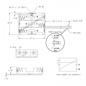 3 AA-Batteriehalter Case Box Chassis Mount