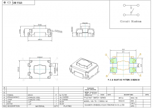 TS-1185SU-M 3,5 × 2,9 mm Tastschalter Oberflächenmontage J-Kabel DC 12 V 0,05 A