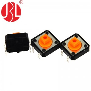 TC-00122 Interrupteur tactile 12x12mm SPST-NO Piston à trou traversant actionné par le haut pour capuchon
