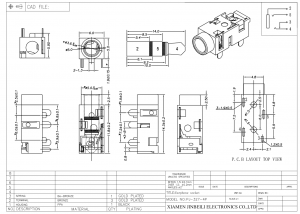 Conector de áudio 3,5 mm DIP 4 pinos DC12V 1A Conector estéreo 3,5 mm PJ-327
