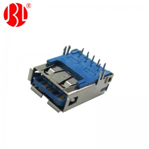 USB A 3.0 Receptacle 9 Positon Through Hole Right Angle