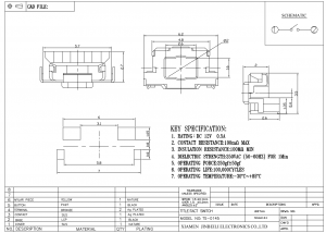 TS-0145 6.2x3mm Commutateur tactile à montage central Montage en surface DC12V 0.05A