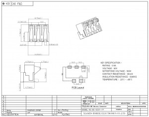 BC-0331-77 3 Position Spring Battery Contact Connector Surface Mount, Right Angle