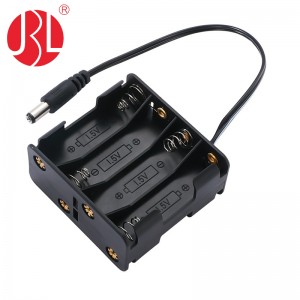 Custom 8 AA Battery Holder Cell Box with Audio Plug Cable