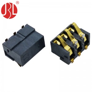 BC-0331-68 3 Position Spring Battery Contact Connector Surface Mount, Right Angle