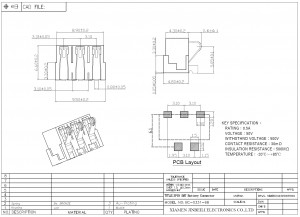 BC-0331-68 3 Position Spring Battery Contact Connector Surface Mount, Right Angle