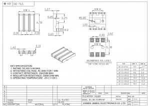 BC-13-3PD127 Female Spring Battery Connector SMD 2.0 Pitch