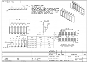 BC-20-3PD160 Connecteur de batterie à ressort personnalisé SMD