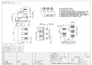BC-35-3P350 Custom Spring Battery Connector 3 Position SMT