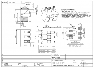 BC-35-3PD450 Custom Spring Battery Connector 3 Position SMT