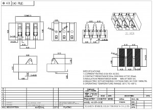 BT-003 Connecteur de contact de batterie à ressort à 4 positions Montage en surface vertical