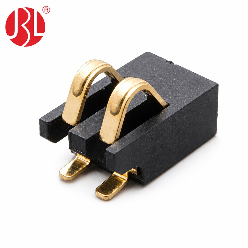 1.27mm pitch spring loaded battery connector 2 way surface mount 