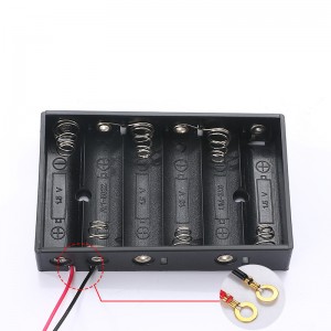 Custom 6 AA Battery Holder Box Wire Lead with Connector