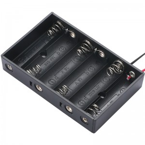 Custom 6 AA Battery Holder Box Wire Lead with Connector