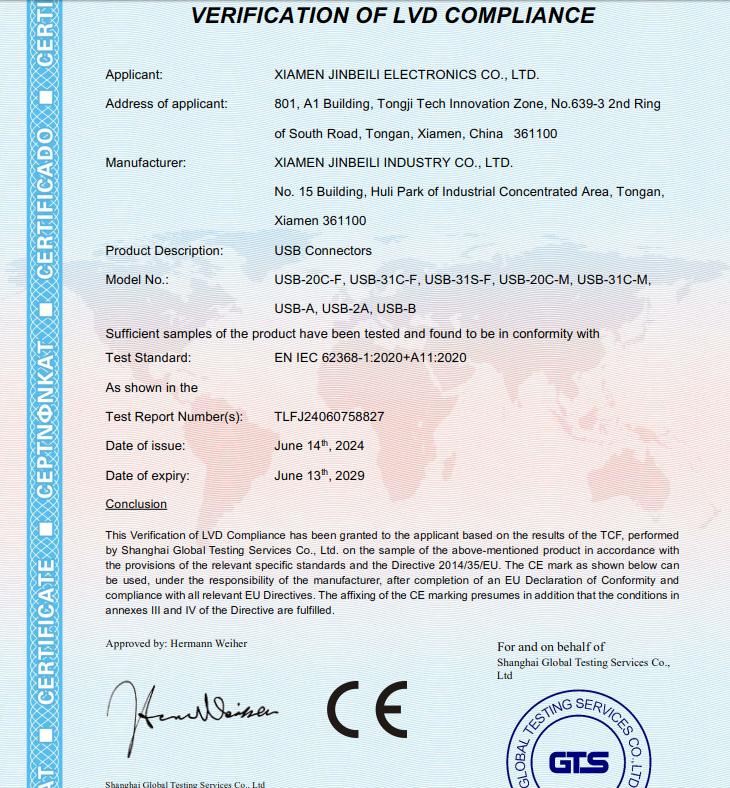 Jinbeili CE certificate