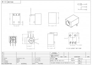 DC-003 DC Jack 1.0mm 1.3mm Barrel Connecteur d'alimentation DC24V 2A 3.5A PJ-036D