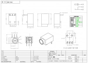DC-003A DC Jack 1,0mm 1,3mm Conector de alimentação DC24V 2A 3,5A PJ-040CH