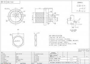 DC-021 Гнездо постоянного тока для панельного монтажа 2,5 мм DC12V 2A Цилиндрический разъем питания PJ-011B