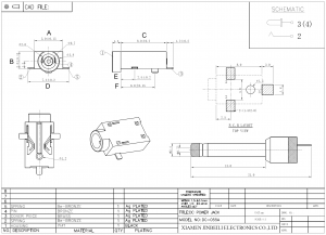 Conector DC-055A DC Power Jack DC24V 5A Soquete PJ-040-SMT-TR
