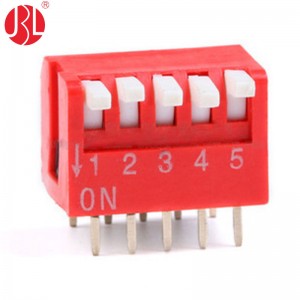 DP-nP 2.54mm Pitch DIP Switch Piano Actuators THT Hole RA
