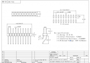 Custom Dual Row Pin Header 2.0mm Pitch Surface Mount Right Angle