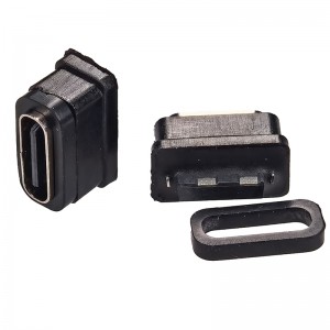 USB-20C-F-06F01L Free Hanging Waterproof USB Type C Female Connector
