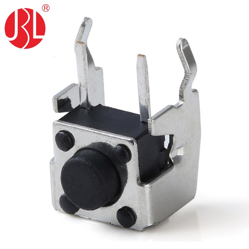 TC-00100A Interruptor tátil de 7,40 mm x 7,20 mm SPST-NO com acionamento lateral através do orifício, ângulo reto