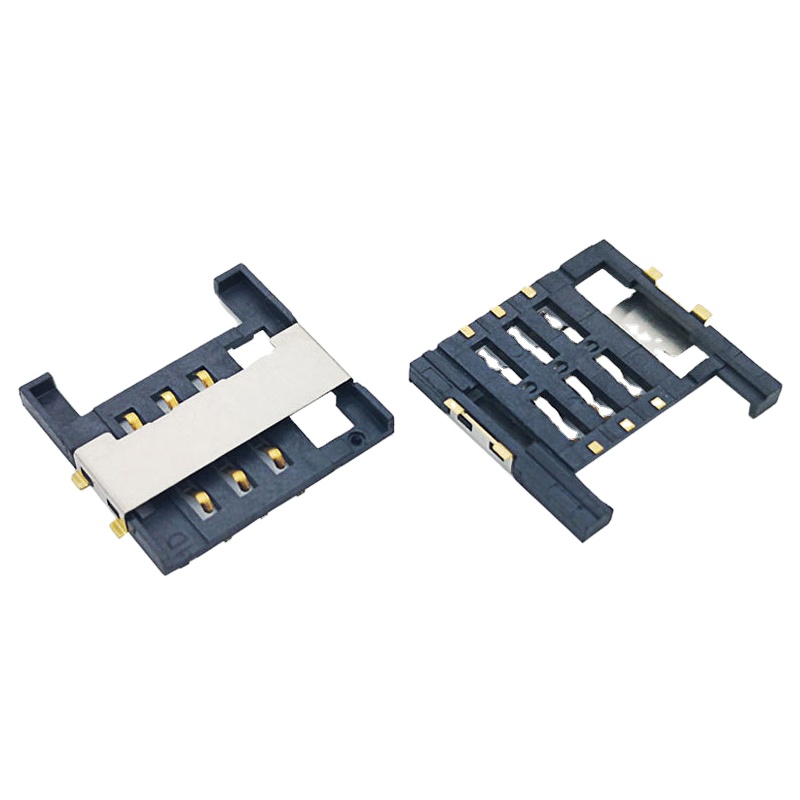 Push-Pull External surface sim card connector mount for PCB SMT SIM Card holder Connectors 6pin