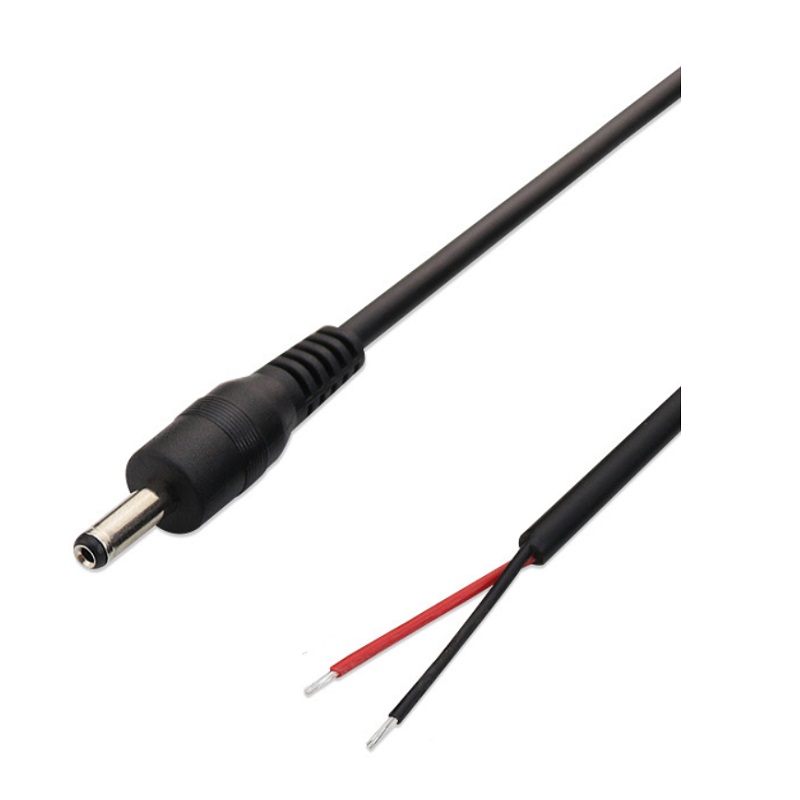 3.5×1.35mm male barrel connectors with a 10cm DC plug male connector wire with two leads stripped and tinned