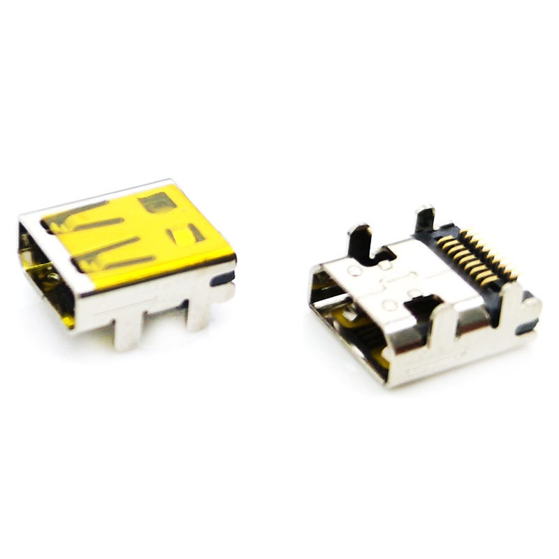 JINBEILI Micro 19PIN type female  pcb connector right angle smt type forgold-plated or Ni-plated 2.0 type c male connector