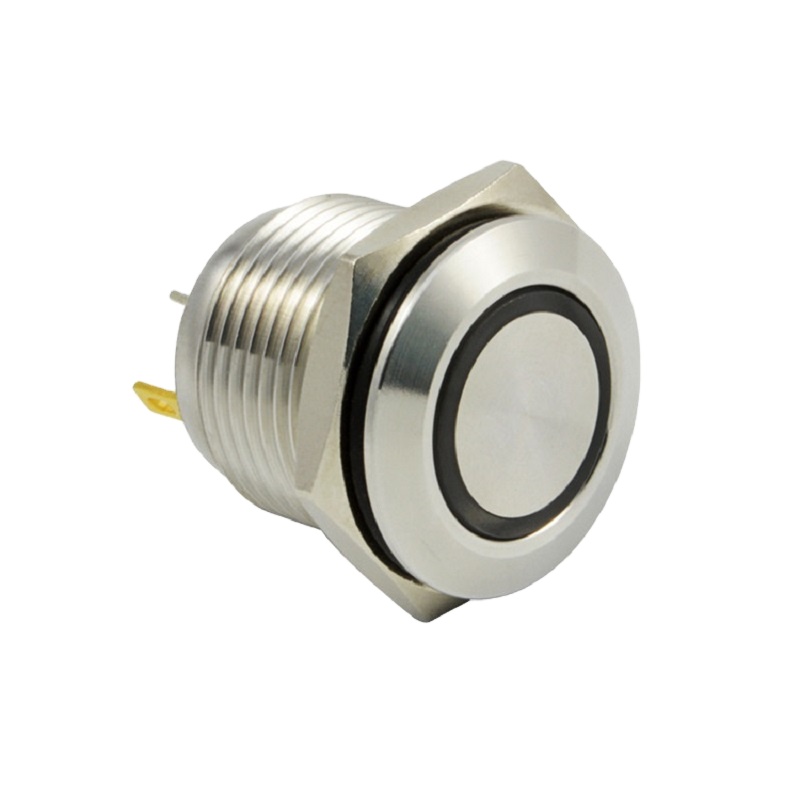 JINBEILI PLM16-11M-F-PU3-S0 Metal 12 volt illuminated mini push  button switch SPDT OD16mm lock or non-lock with LED