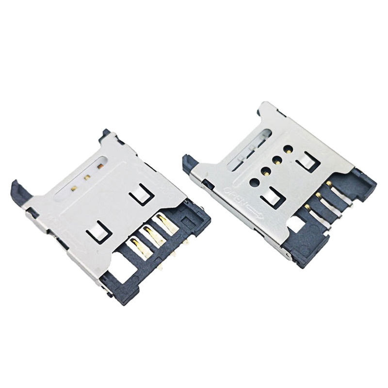 SIM-02-H1.8 Sim card Holder for GSM GPRS Module  hinge type with metal cover sim card holder Smart Card Connector 6PIN SMT