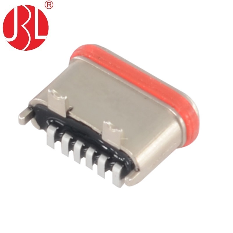USB-20C-F06-SM19F IPX7 Waterproof USB Type C 6Pin SMD USB Type-C Receptacle 6P