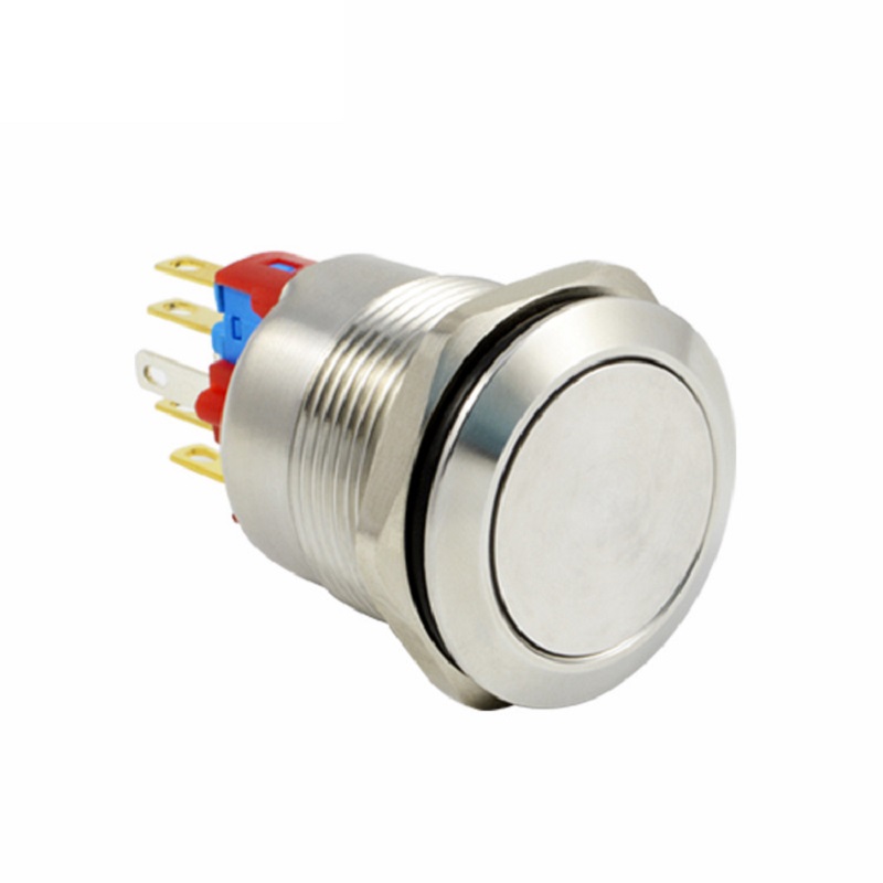 22mm Illuminated Metal Push Button Switch Stainless Steel IP65 Waterproof DC36V 2A 250VAC 5A PLM22-12M-F-NNN-S0