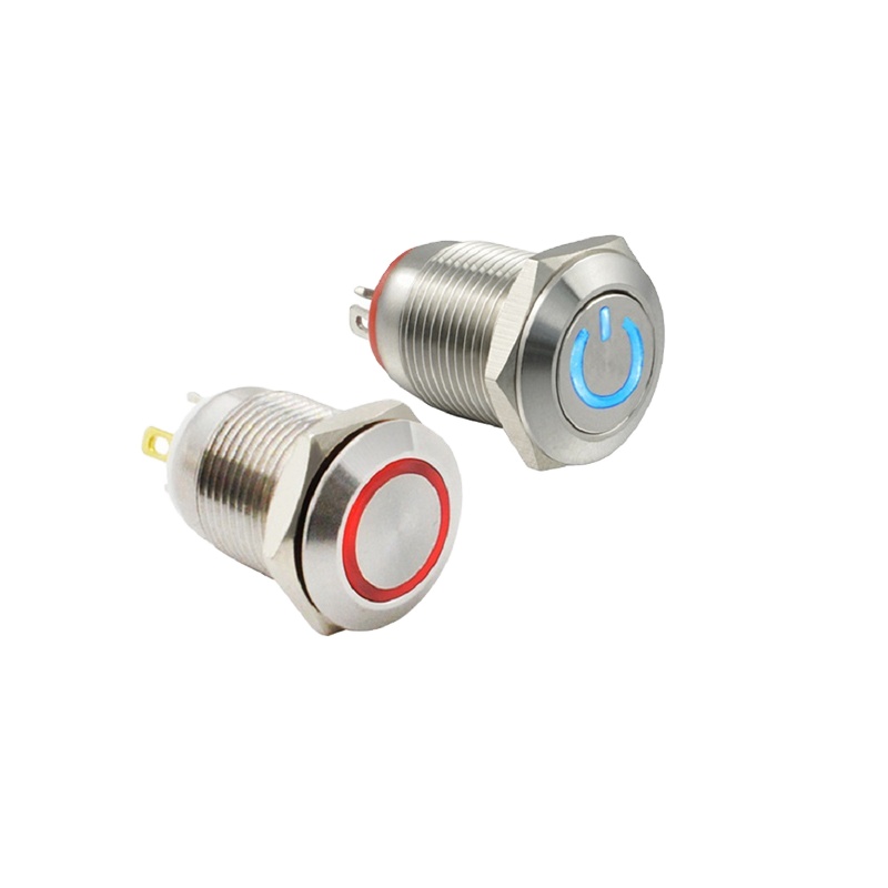 PLM12-11M-F-NNN-S0 SPST RGB 12 mm Metal Pushbutton Switch Custom Illuminated Push Button Switch