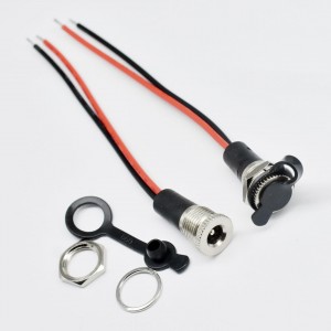 DC-022KB Bulkhead Panel Mount DC Power Jack Waterproof