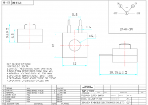 JBL8-P1208 On-Off Push Button Switch 12x12mm Through Hole Right Angle