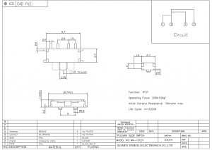 MK-13C01 Mini interruptor deslizante SP3T SMD SMT horizontal EG1315AA