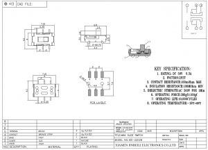 MS-22D28 Mini-Schiebeschalter DPDT Oberflächenmontage SMD