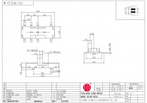 MS-23C01 Mini-Schiebeschalter DP3T SMD SMT Horizontal