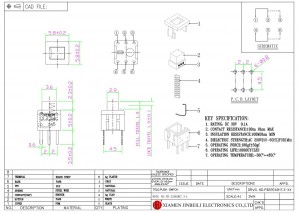 PB-22E60H7.3 Interrupteur à bouton-poussoir 5,8 × 5,8 mm DPDT Trou traversant DIP