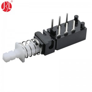 PBS-22H03 DPDT Push Button Switch THT Hole Right Angle